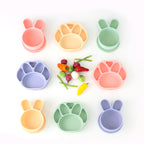 ひっくり返らないベビープレート - うさぎ（グリーン）