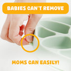 ひっくり返らないベビープレート - うさぎ（グリーン）